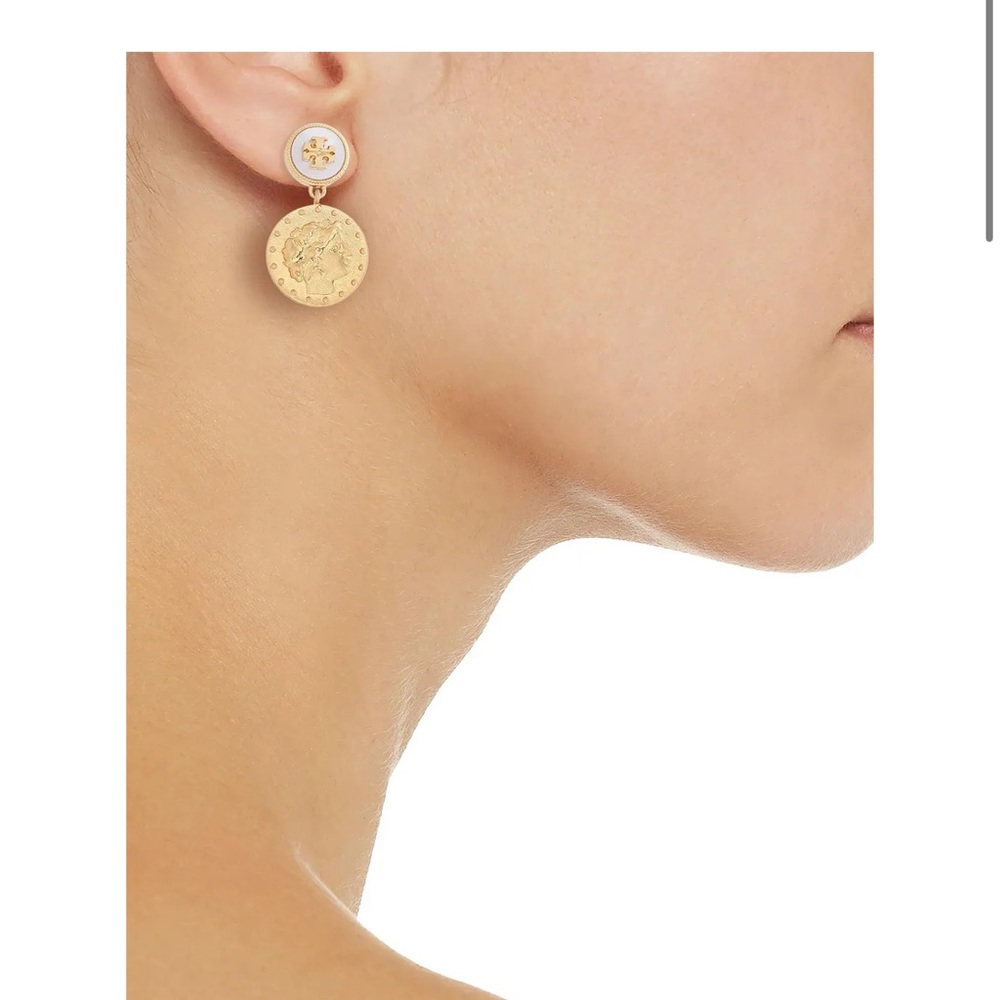 Tory Burch coin drop earring
